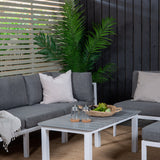 GR18095, Copacabana Lounge Set 5ks - Bílý Alu / Šedý polštář + Parma rozkládací stůl