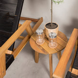 Little John Sun Lounge - Černé lano / Akácie+Chania odkládací stolek - ø40 - Acacia_1