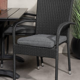 Denver Café Table 120*70 - Black Alu / Black Aintwood + křeslo Anna (stohovatelné)