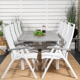 Albany Table - 160/240 - White/Grey - Albany 5:pos Stol - Vit Aluminium/vit textilene/aintwood 8
