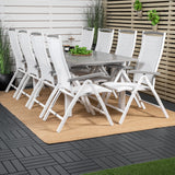 Albany Table - 160/240 - White/Grey - Albany 5:pos Stol - Vit Aluminium/vit textilene/aintwood 8