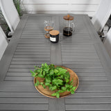 Albany Table - 160/240 - White/Grey - Albany 5:pos Stol - Vit Aluminium/vit textilene/aintwood 8