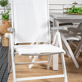 Albany Table - 160/240 - White/Grey - Albany 5:pos Stol - Vit Aluminium/vit textilene/aintwood 8
