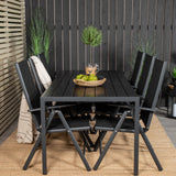 Jídelní stůl Break - 205*90 - Black Alu / Black Aintwood+Break 5:pos Židle - Bl