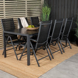Jídelní stůl Break - 205*90 - Black Alu / Black Aintwood+Break 5:pos Židle - Bl