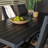 Jídelní stůl Break - 205*90 - Black Alu / Black Aintwood+Break 5:pos Židle - Bl