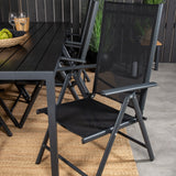 Jídelní stůl Break - 205*90 - Black Alu / Black Aintwood+Break 5:pos Židle - Bl