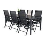 Jídelní stůl Break - 205*90 - Black Alu / Black Aintwood+Break 5:pos Židle - Bl