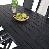 Jídelní stůl Break - 205*90 - Black Alu / Black Aintwood+Break 5:pos Židle - Bl
