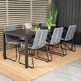 Jídelní stůl Break - 205*90 - Black Alu / Black Aintwood+Lindos Jídelní židle - B