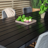 Jídelní stůl Break - 205*90 - Black Alu / Black Aintwood+Lindos Jídelní židle - B