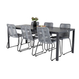 Jídelní stůl Break - 205*90 - Black Alu / Black Aintwood+Lindos Jídelní židle - B