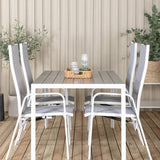 Jídelní stůl Break - Bílá Alu / Šedá Aintwood - 150*90 + Copacabana Recliner Chai