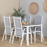 Jídelní stůl Break - Bílá Alu / Šedá Aintwood - 150*90 + Copacabana Recliner Chai