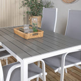 Jídelní stůl Break - Bílá Alu / Šedá Aintwood - 150*90 + Copacabana Recliner Chai