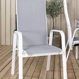 Jídelní stůl Break - Bílá Alu / Šedá Aintwood - 150*90 + Copacabana Recliner Chai