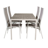 Jídelní stůl Break - Bílá Alu / Šedá Aintwood - 150*90 + Copacabana Recliner Chai
