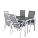 Jídelní stůl Break - Bílá Alu / Šedá Aintwood - 150*90 + Copacabana Recliner Chai