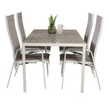 Jídelní stůl Break - Bílá Alu / Šedá Aintwood - 150*90 + Copacabana Recliner Chai