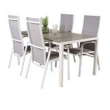 Jídelní stůl Break - Bílá Alu / Šedá Aintwood - 150*90 + Copacabana Recliner Chai