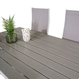 Jídelní stůl Break - Bílá Alu / Šedá Aintwood - 150*90 + Copacabana Recliner Chai