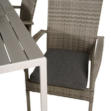 Jídelní stůl Break - Bílá Alu / Šedá Aintwood - 150*90+Anna Arm Chair (stackabl