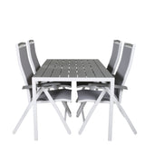 Jídelní stůl Break - Bílá Alu / Šedá Aintwood - 150*90+Albany Chair 5:pos - Whi