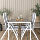 Jídelní stůl Break - Bílá Alu / Šedá Aintwood - 150*90+Albany Chair 5:pos - Whi