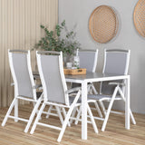 Jídelní stůl Break - Bílá Alu / Šedá Aintwood - 150*90+Albany Chair 5:pos - Whi