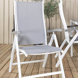 Jídelní stůl Break - Bílá Alu / Šedá Aintwood - 150*90+Albany Chair 5:pos - Whi