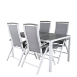 Jídelní stůl Break - Bílá Alu / Šedá Aintwood - 150*90+Albany Chair 5:pos - Whi