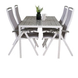 Jídelní stůl Break - Bílá Alu / Šedá Aintwood - 150*90+Albany Chair 5:pos - Whi