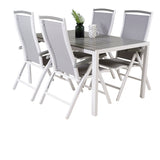 Jídelní stůl Break - Bílá Alu / Šedá Aintwood - 150*90+Albany Chair 5:pos - Whi
