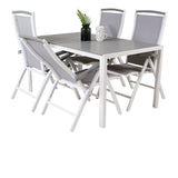 Jídelní stůl Break - Bílá Alu / Šedá Aintwood - 150*90+Albany Chair 5:pos - Whi