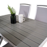 Jídelní stůl Break - Bílá Alu / Šedá Aintwood - 150*90+Albany Chair 5:pos - Whi