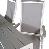 Jídelní stůl Break - Bílá Alu / Šedá Aintwood - 150*90+Albany Chair 5:pos - Whi