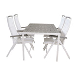 Jídelní stůl Break - Bílá Alu / Šedá Aintwood - 150*90+Albany Chair 5:pos - Whi