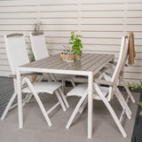 Jídelní stůl Break - Bílá Alu / Šedá Aintwood - 150*90+Albany Chair 5:pos - Whi