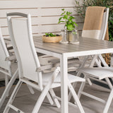 Jídelní stůl Break - Bílá Alu / Šedá Aintwood - 150*90+Albany Chair 5:pos - Whi