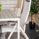 Jídelní stůl Break - Bílá Alu / Šedá Aintwood - 150*90+Albany Chair 5:pos - Whi