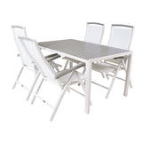 Jídelní stůl Break - Bílá Alu / Šedá Aintwood - 150*90+Albany Chair 5:pos - Whi