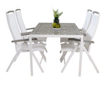 Jídelní stůl Break - Bílá Alu / Šedá Aintwood - 150*90+Albany Chair 5:pos - Whi