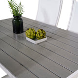 Jídelní stůl Break - Bílá Alu / Šedá Aintwood - 150*90+Albany Chair 5:pos - Whi