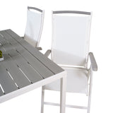 Jídelní stůl Break - Bílá Alu / Šedá Aintwood - 150*90+Albany Chair 5:pos - Whi