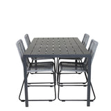 Jídelní stůl Break - 150*90 Black Alu / Black Aintwood +Lindos Jídelní židle - Bl