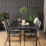 Jídelní stůl Break - 150*90 Black Alu / Black Aintwood +Lindos Jídelní židle - Bl