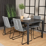 Jídelní stůl Break - 150*90 Black Alu / Black Aintwood +Lindos Jídelní židle - Bl