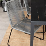 Jídelní stůl Break - 150*90 Black Alu / Black Aintwood +Lindos Jídelní židle - Bl