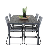 Jídelní stůl Break - 150*90 Black Alu / Black Aintwood +Lindos Jídelní židle - Bl