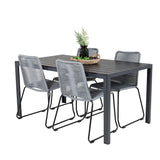 Jídelní stůl Break - 150*90 Black Alu / Black Aintwood +Lindos Jídelní židle - Bl